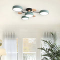 Round Iron LED Semi-Flush Chandelier-Lighting > Chandeliers & Pendant Lights-casanuva-casanuva