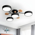 Round Iron LED Semi-Flush Chandelier-Lighting > Chandeliers & Pendant Lights-casanuva-Black-4Lights-D85*H14CM-3 Colour Change By Switch-casanuva