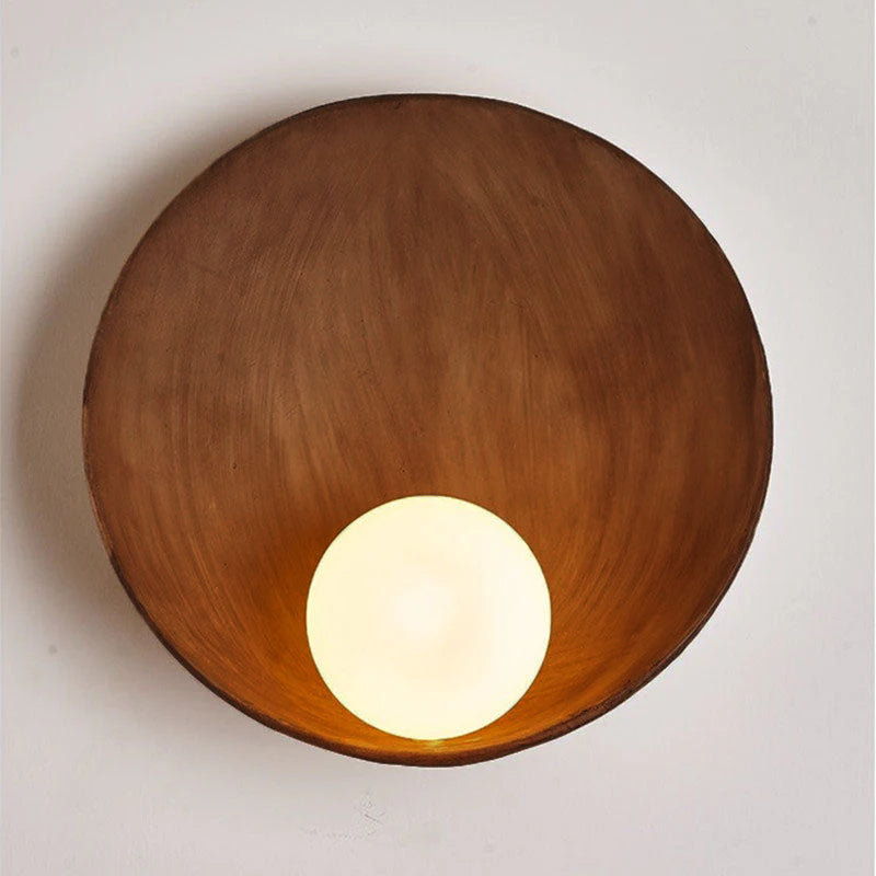 Round Iron Resin Wall Sconce Lamp 1-Light Minimalist Design-Lighting > Wall Lights-casanuva-casanuva
