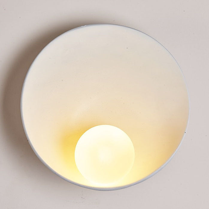 Round Iron Resin Wall Sconce Lamp 1-Light Minimalist Design-Lighting > Wall Lights-casanuva-casanuva