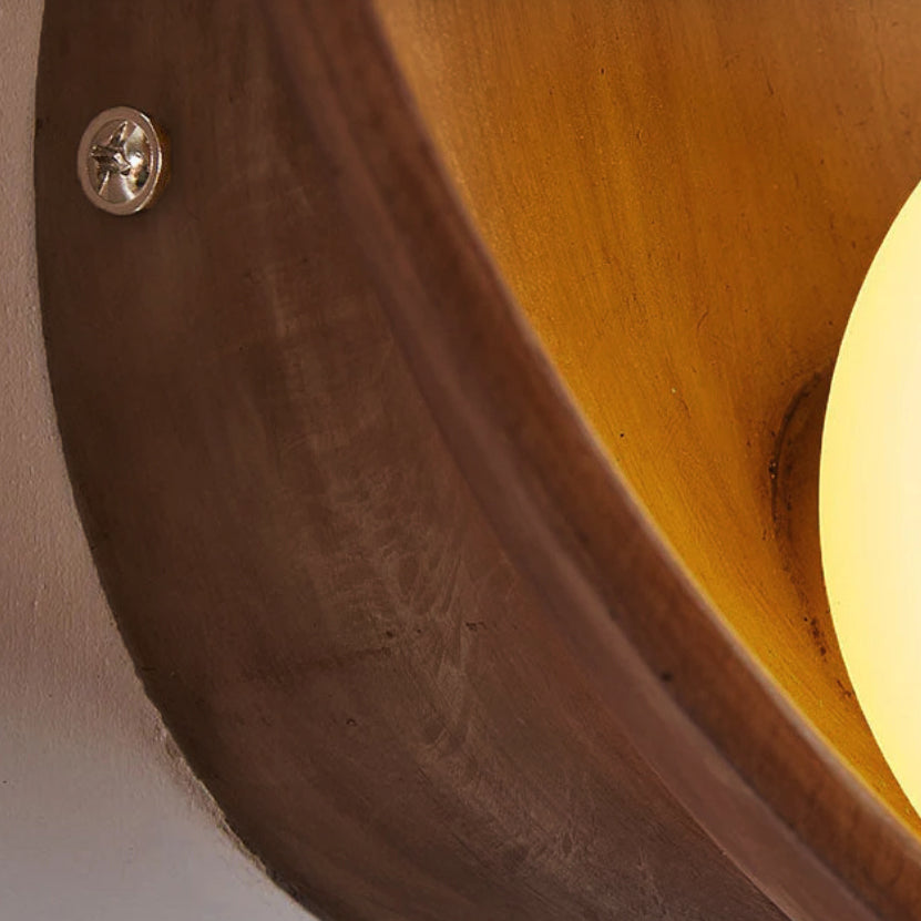 Round Iron Resin Wall Sconce Lamp 1-Light Minimalist Design-Lighting > Wall Lights-casanuva-casanuva