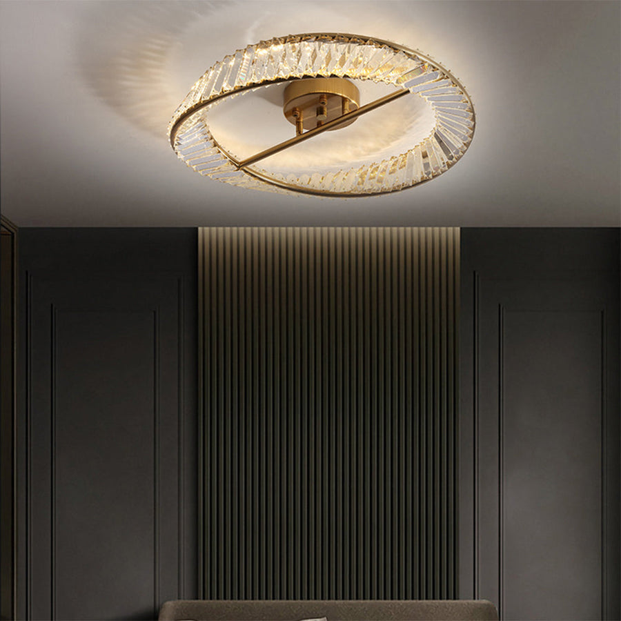Round LED Crystal Ceiling Lamp for Living Room Lighting-Lighting > Ceiling Lights-casanuva-casanuva
