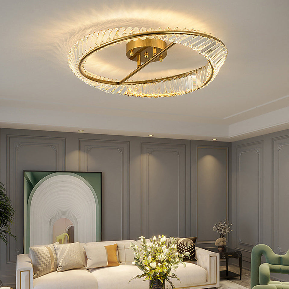 Round LED Crystal Ceiling Lamp for Living Room Lighting-Lighting > Ceiling Lights-casanuva-casanuva