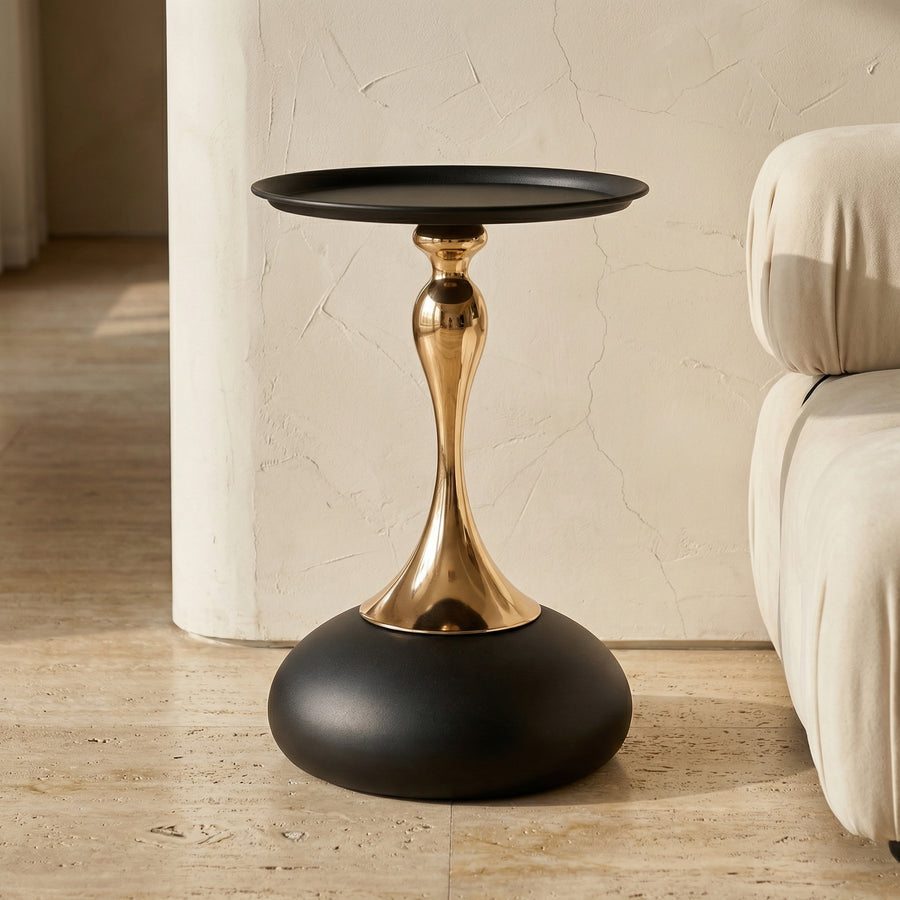 Round Metal Side Table Italian Design Compact Refined Slim-Furniture > Side Tables-casanuva-casanuva