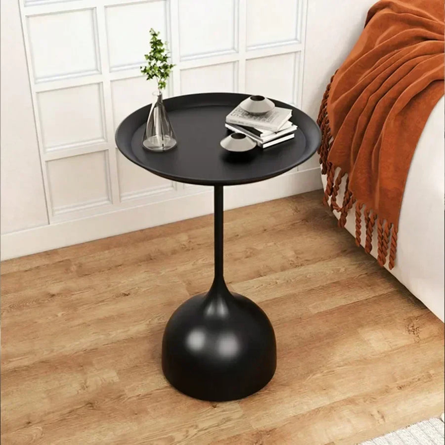 Round Metal Side Table Scandinavian Design Compact Minimalistic-Furniture > Side Tables-casanuva-casanuva