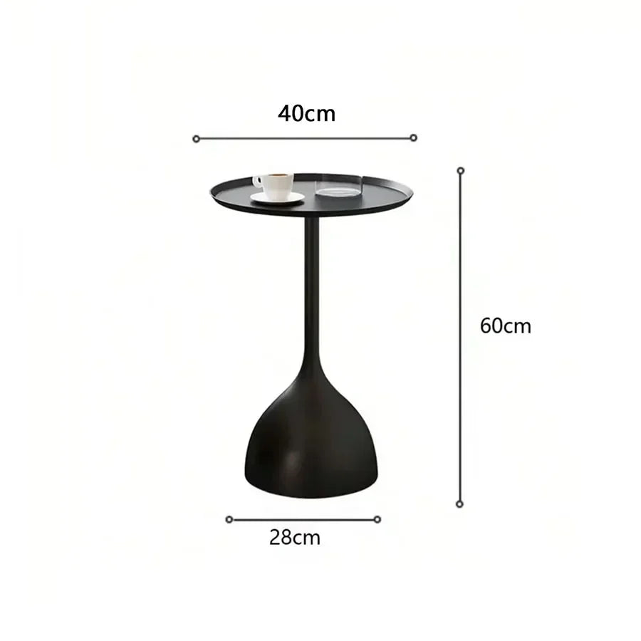 Round Metal Side Table Scandinavian Design Compact Minimalistic-Furniture > Side Tables-casanuva-casanuva