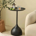 Round Metal Side Table Scandinavian Design Compact Minimalistic-Furniture > Side Tables-casanuva-Black-casanuva