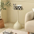Round Metal Side Table Scandinavian Design Compact Minimalistic-Furniture > Side Tables-casanuva-Milk White-casanuva