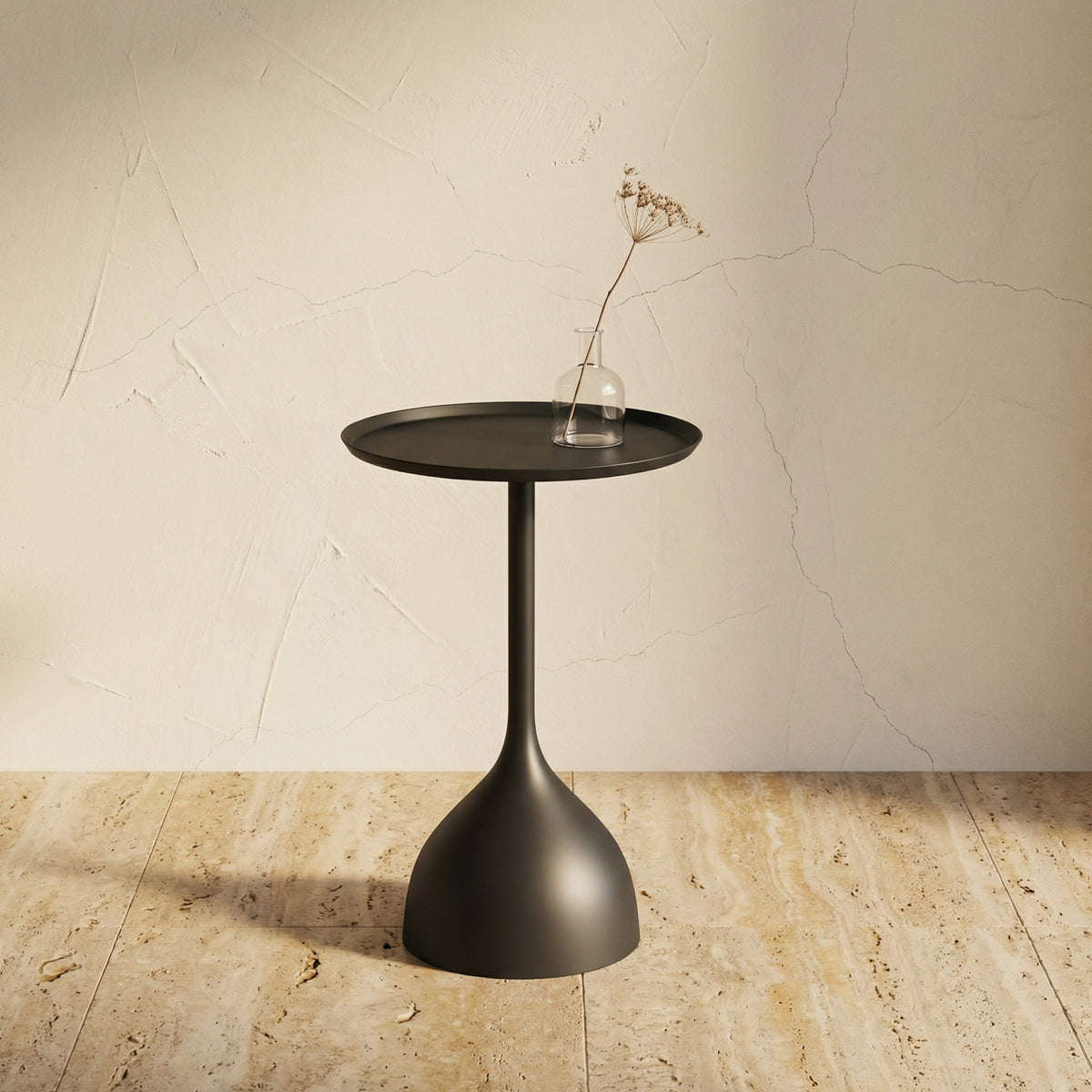 Round Metal Side Table Scandinavian Design Compact Minimalistic-Furniture > Side Tables-casanuva-casanuva