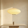 Round Pendant Lamp with Pleated Fabric Shade-Lighting > Pendant Lights-casanuva-casanuva