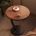 Round Side Table Compact Lightweight Wood and Steel Multifunctional Nightstand-Furniture > Side Tables-casanuva-casanuva