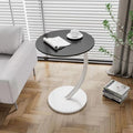 Round Side Table Compact Lightweight Wood and Steel Multifunctional Nightstand-Furniture > Side Tables-casanuva-E-casanuva