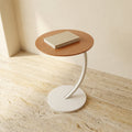 Round Side Table Compact Lightweight Wood and Steel Multifunctional Nightstand-Furniture > Side Tables-casanuva-casanuva