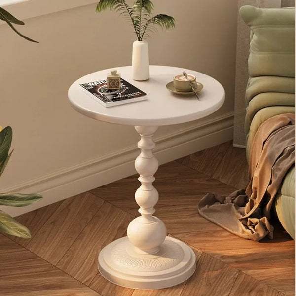 Round Vintage Side Table Compact Lightweight Decorative Design-Furniture > Side Tables-casanuva-casanuva