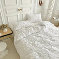 Ruffle Flower Duvet Cover Set Queen Size Cotton Bedding-Bedding & Bath > Bedding Sets-casanuva-casanuva