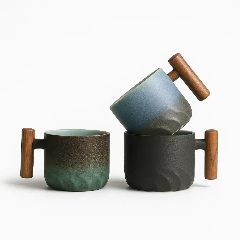 Rustic Ceramic Coffee Mugs Set of Two-Kitchen & Dining > Tableware-casanuva-casanuva
