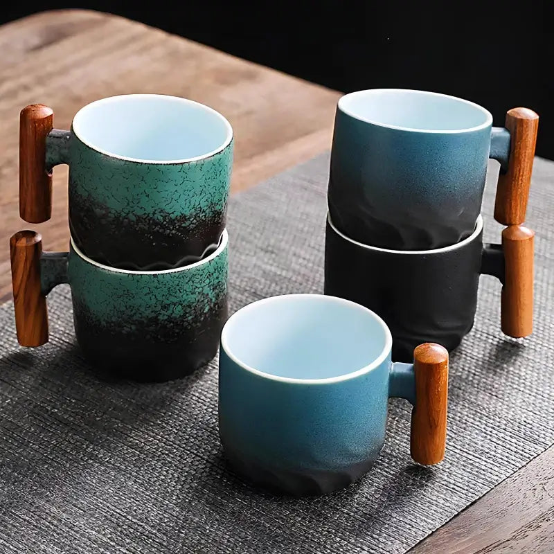 Rustic Ceramic Coffee Mugs Set of Two-Kitchen & Dining > Tableware-casanuva-casanuva