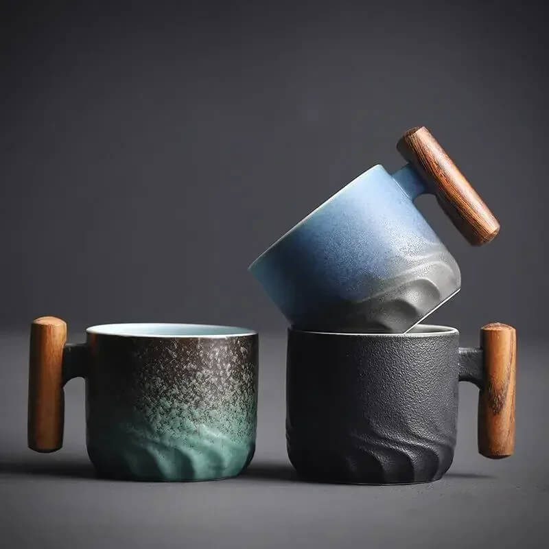 Rustic Ceramic Coffee Mugs Set of Two-Kitchen & Dining > Tableware-casanuva-casanuva