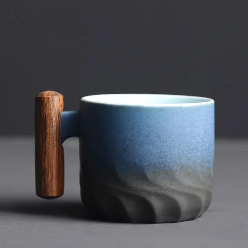 Rustic Ceramic Coffee Mugs Set of Two-Kitchen & Dining > Tableware-casanuva-Ocean Blue-casanuva