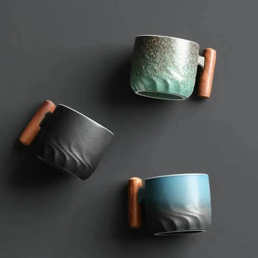 Rustic Ceramic Coffee Mugs Set of Two-Kitchen & Dining > Tableware-casanuva-Set with 3 Pieces-casanuva