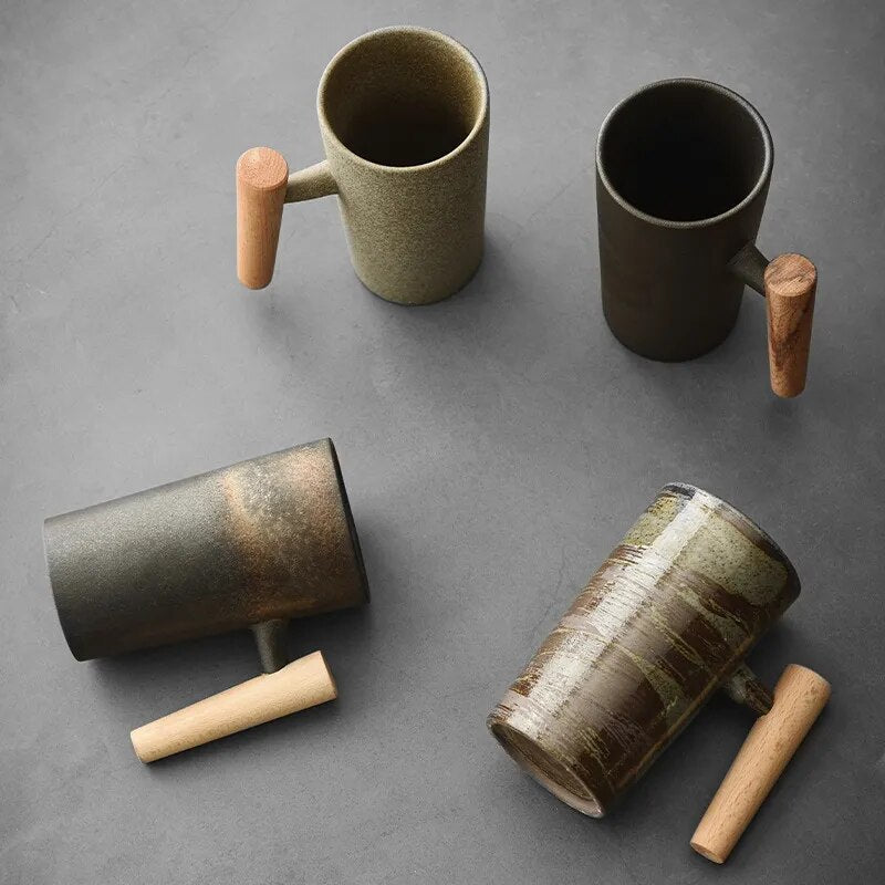 Rustic Ceramic Mug Vintage Drinkware-Kitchen & Dining > Tableware-casanuva-casanuva