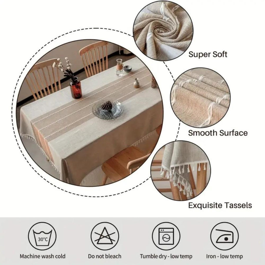 Rustic Cotton Table Cloth-Covers & Textiles > Table Cloths-casanuva-casanuva