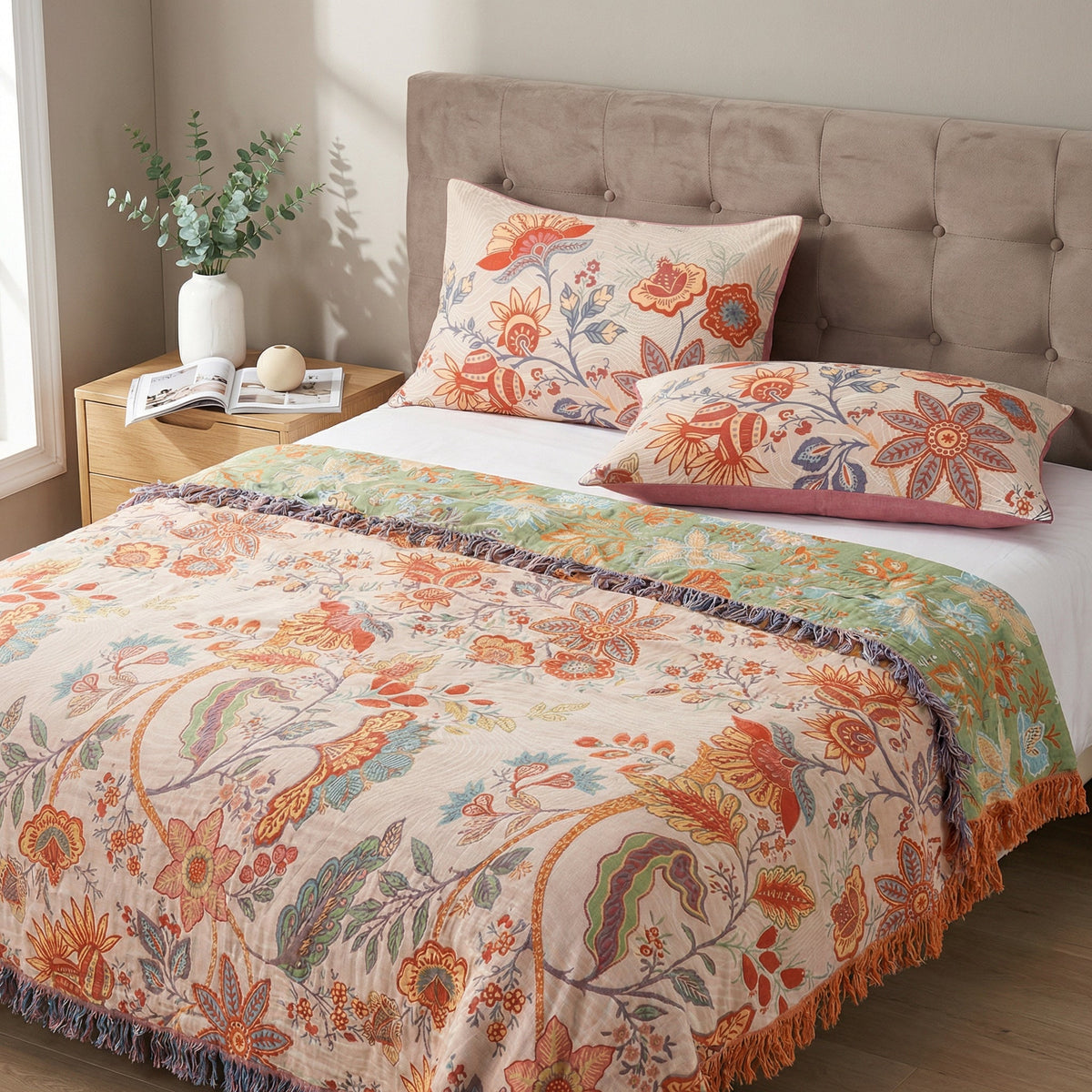 Rustic Floral Boho Pillowcases Set of 2-Bedding & Bath > Pillowcases-casanuva-casanuva