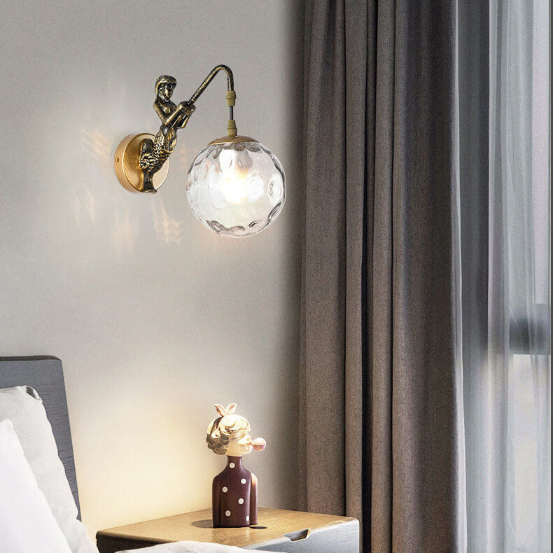 Rustic Mermaid Wall Sconce Lamp 1-Light Vintage Design-Lighting > Wall Lights-casanuva-casanuva