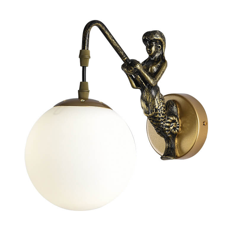 Rustic Mermaid Wall Sconce Lamp 1-Light Vintage Design-Lighting > Wall Lights-casanuva-casanuva