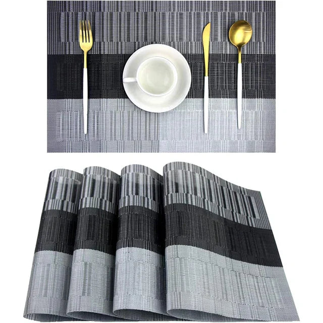 Rustic Woven Placemats Washable Heat Resistant Table Mats-Kitchen & Dining > Placemats-casanuva-Zilver-casanuva