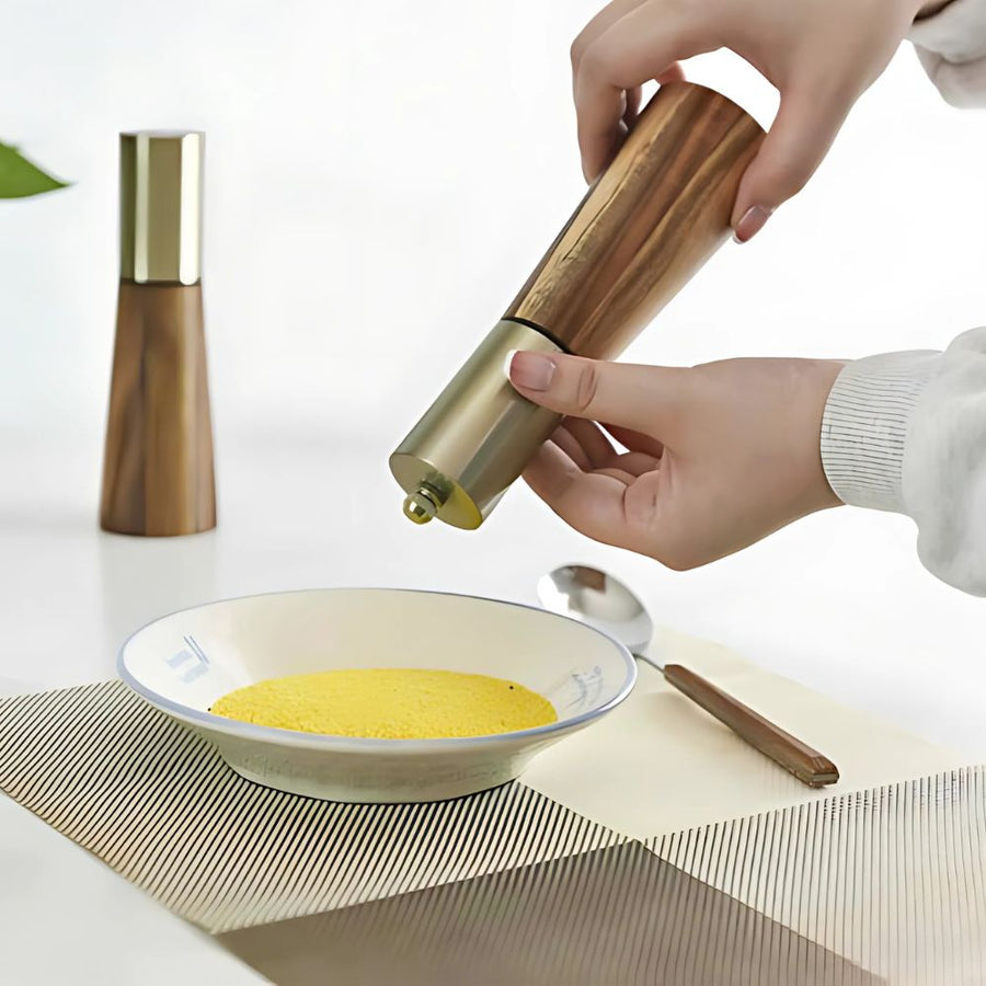 Salt and Pepper Mill Set Natural Wood Classic Design-Kitchen & Dining > Tableware-casanuva-casanuva