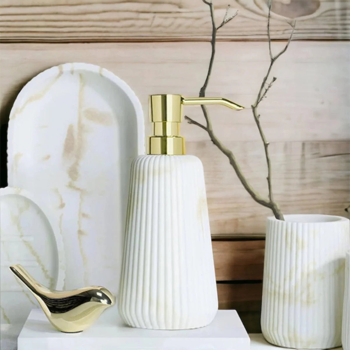 Sandstone Bath Accessory Set Stylish Multipurpose Bathroom Decor-Bedding & Bath > Bathroom Accessories-casanuva-casanuva