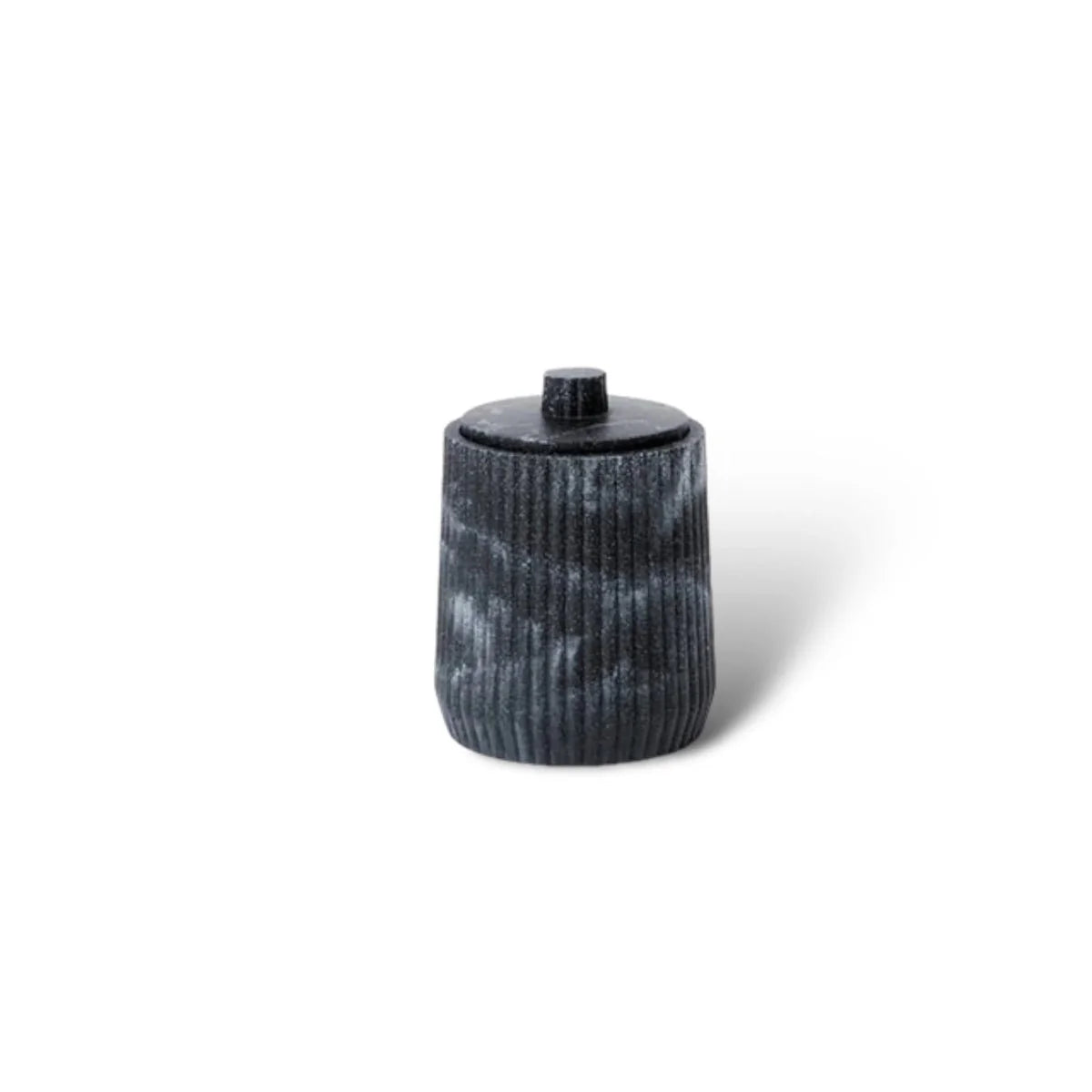 Sandstone Bath Accessory Set Stylish Multipurpose Bathroom Decor-Bedding & Bath > Bathroom Accessories-casanuva-Black Cotton Swab Box-casanuva