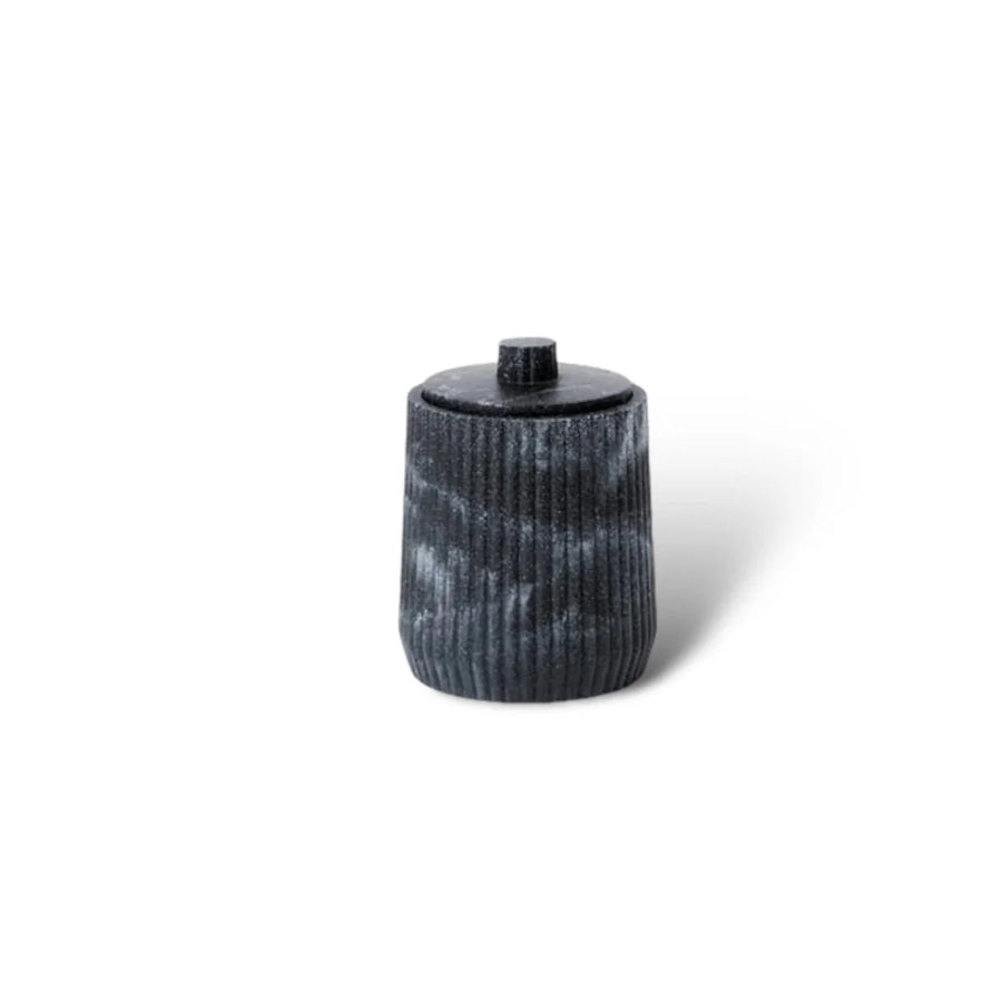 Sandstone Bath Accessory Set Stylish Multipurpose Bathroom Decor-Bedding & Bath > Bathroom Accessories-casanuva-Black Cotton Swab Box-casanuva