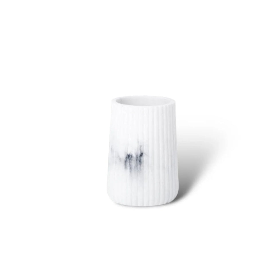 Sandstone Bath Accessory Set Stylish Multipurpose Bathroom Decor-Bedding & Bath > Bathroom Accessories-casanuva-Marble White Toothbrus...-casanuva