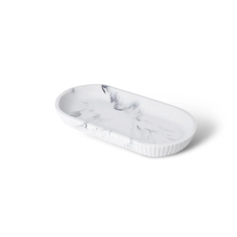 Sandstone Bath Accessory Set Stylish Multipurpose Bathroom Decor-Bedding & Bath > Bathroom Accessories-casanuva-Marble White Tray-casanuva