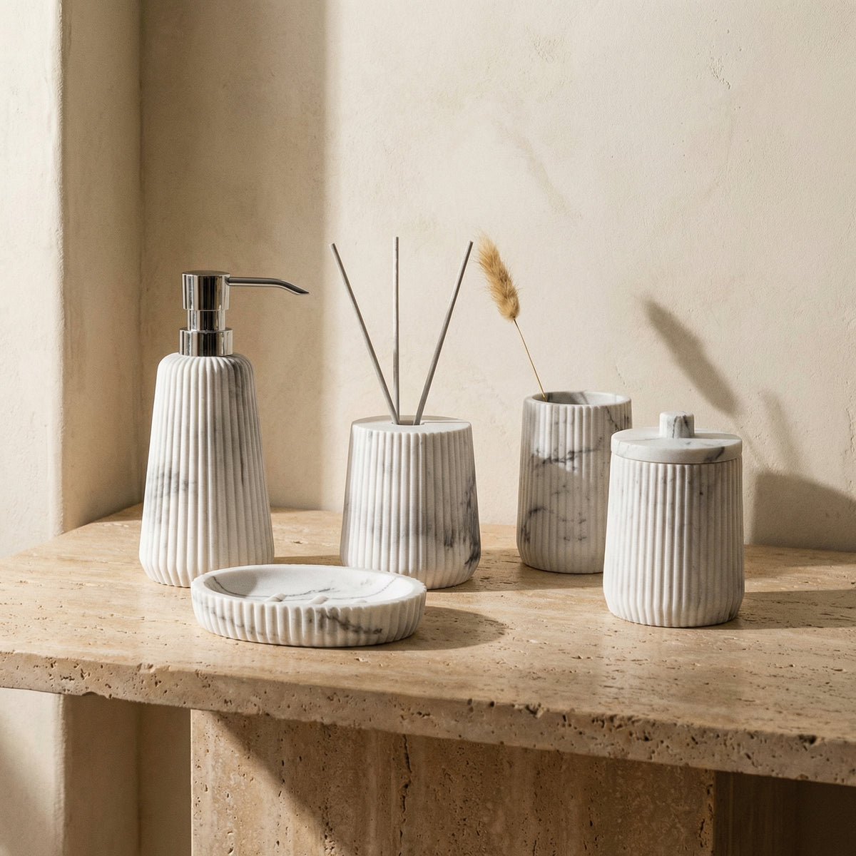Sandstone Bath Accessory Set Stylish Multipurpose Bathroom Decor-Bedding & Bath > Bathroom Accessories-casanuva-casanuva
