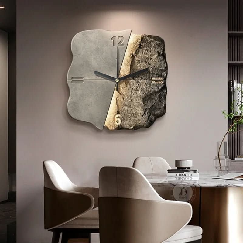 Sandstone Wall Clock with 3D Relief and Silent Quartz Movement-Home Decor > Clocks-casanuva-casanuva