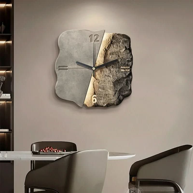 Sandstone Wall Clock with 3D Relief and Silent Quartz Movement-Home Decor > Clocks-casanuva-casanuva