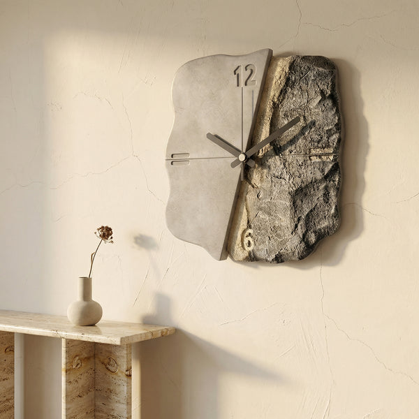 Sandstone Wall Clock with 3D Relief and Silent Quartz Movement-Home Decor > Clocks-casanuva-casanuva