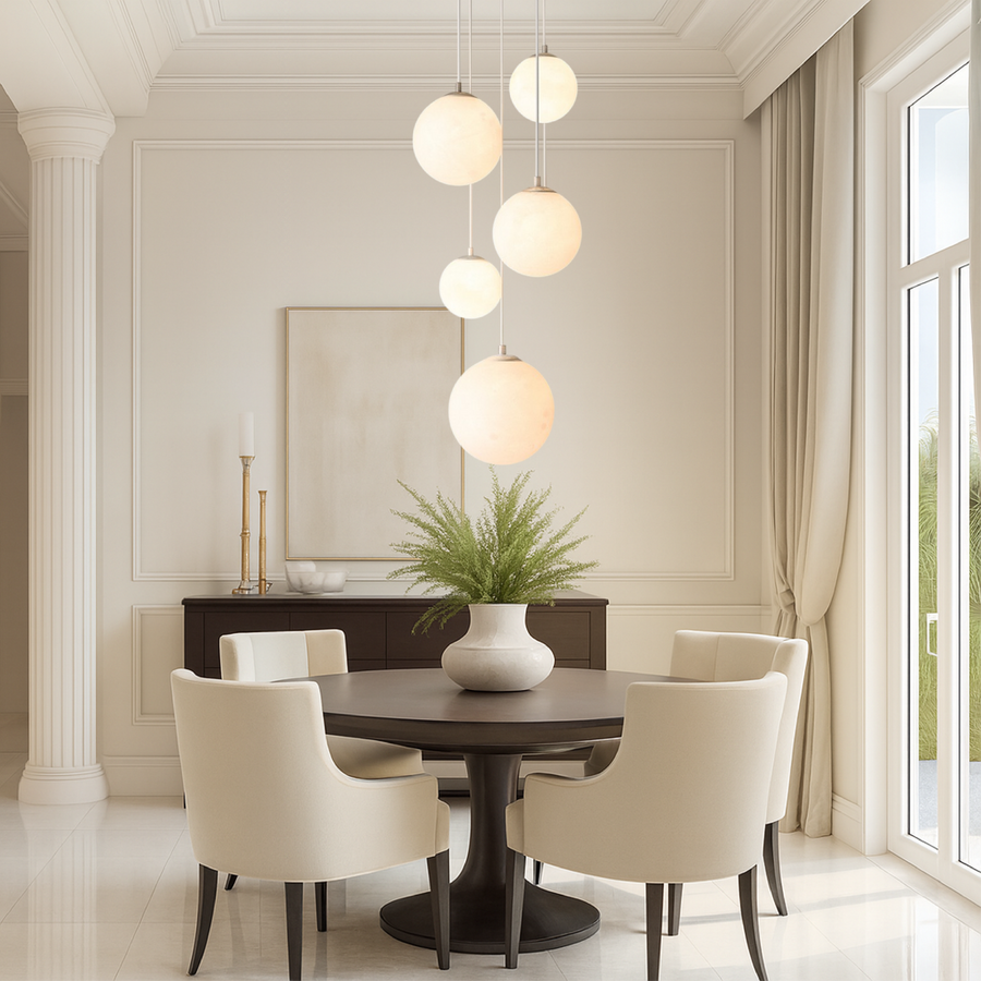Scandinavian Chandelier Moon Lamp for Staircase Lighting-Lighting > Chandeliers & Pendant Lights-casanuva-casanuva