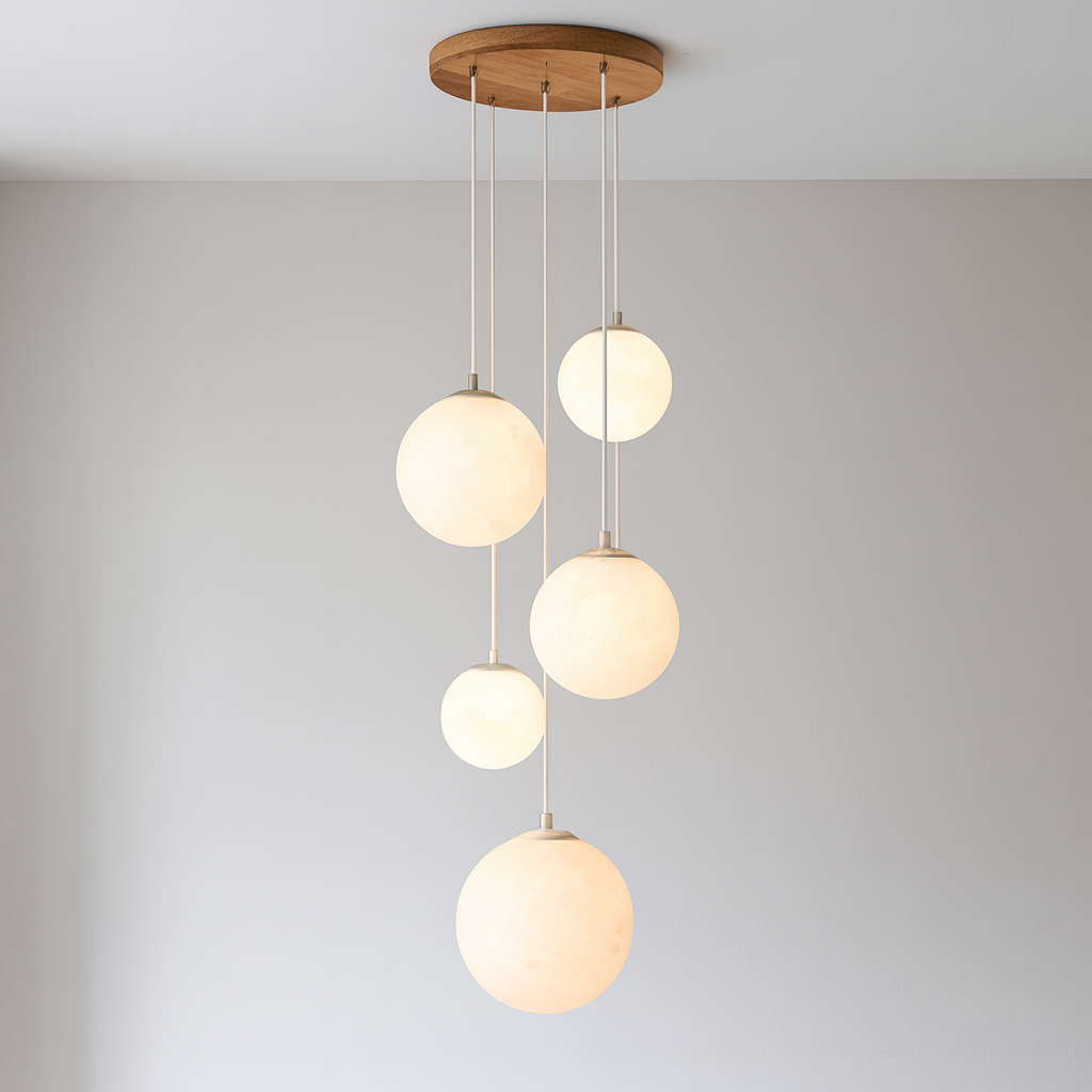 Scandinavian Chandelier Moon Lamp for Staircase Lighting-Lighting > Chandeliers & Pendant Lights-casanuva-casanuva