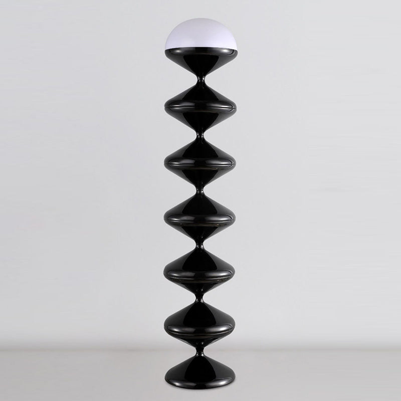 Scandinavian Cream Acrylic Iron Round Floor Lamp 1-Light for Bedroom-Lighting > Floor Lamps-casanuva-casanuva