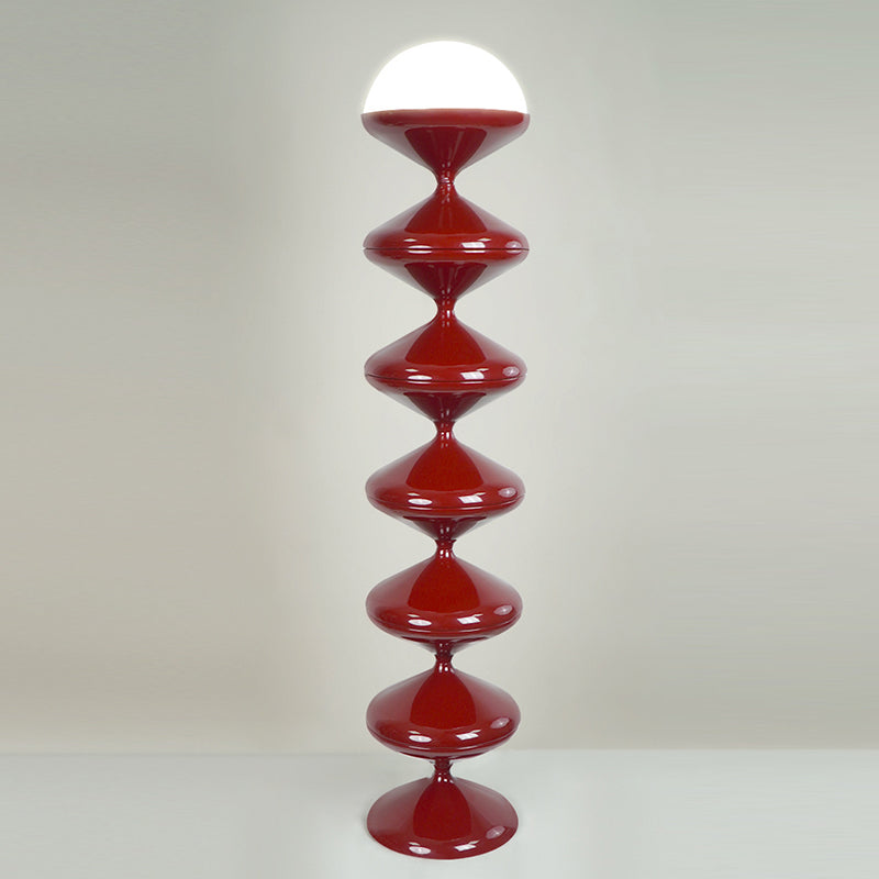 Scandinavian Cream Acrylic Iron Round Floor Lamp 1-Light for Bedroom-Lighting > Floor Lamps-casanuva-casanuva