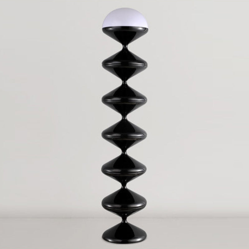 Scandinavian Cream Acrylic Iron Round Floor Lamp 1-Light for Bedroom-Lighting > Floor Lamps-casanuva-casanuva