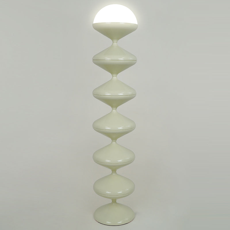 Scandinavian Cream Acrylic Iron Round Floor Lamp 1-Light for Bedroom-Lighting > Floor Lamps-casanuva-casanuva