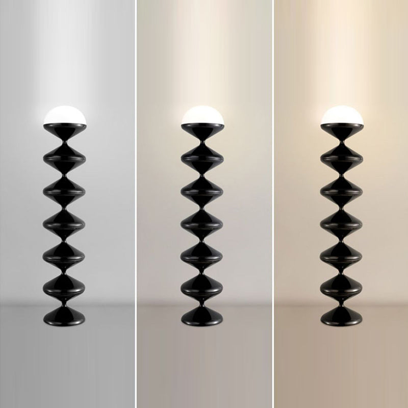 Scandinavian Cream Acrylic Iron Round Floor Lamp 1-Light for Bedroom-Lighting > Floor Lamps-casanuva-casanuva