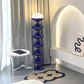 Scandinavian Cream Acrylic Iron Round Floor Lamp 1-Light for Bedroom-Lighting > Floor Lamps-casanuva-Blue-100V-120V-casanuva