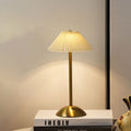 Scandinavian Rechargeable Conic Pleated Table Lamp 1-Light for Bedside-Lighting > Table Lamps-casanuva-casanuva