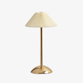 Scandinavian Rechargeable Conic Pleated Table Lamp 1-Light for Bedside-Lighting > Table Lamps-casanuva-casanuva